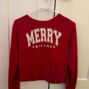 Colsie Red Crewneck with Logo Tag